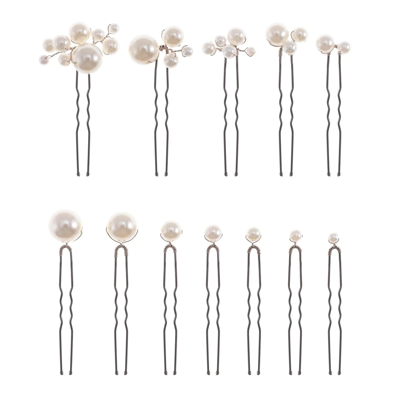 12 Pieces Bridal Hair Accessories Pearl Wedding Hair Pins Handmade Bridal Hair Pins for Wedding Brides Women Girls