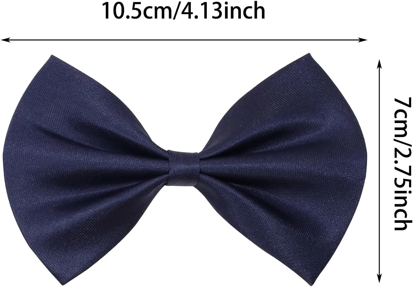 2 Pcs Bow Ties Adjustable Pre-tied Satin Formal Tuxedo Bowties for Wedding Homecoming Party