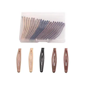 20 Pcs Metal Snap Hair Clips Cute Solid Color Hairpins Fashion Non Slip Hair Barrettes Decorative Hair Pins Coated Hair Accessories with Storage Case for Women Girls