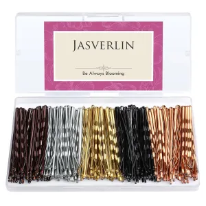 2.36 250 Pcs Large Bobby Pins Black Brown Blonde Silver for Women, Jumbo Hair Pins for Long Thick Decorative Hairpins Secure Hold Hair Styling Accessories Kit for Updo Bun Girls (6 cm)