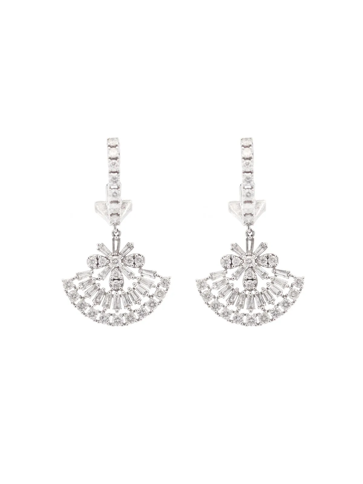 3.00ct Diamond 14K Gold Statement Dangle Drop Earrings