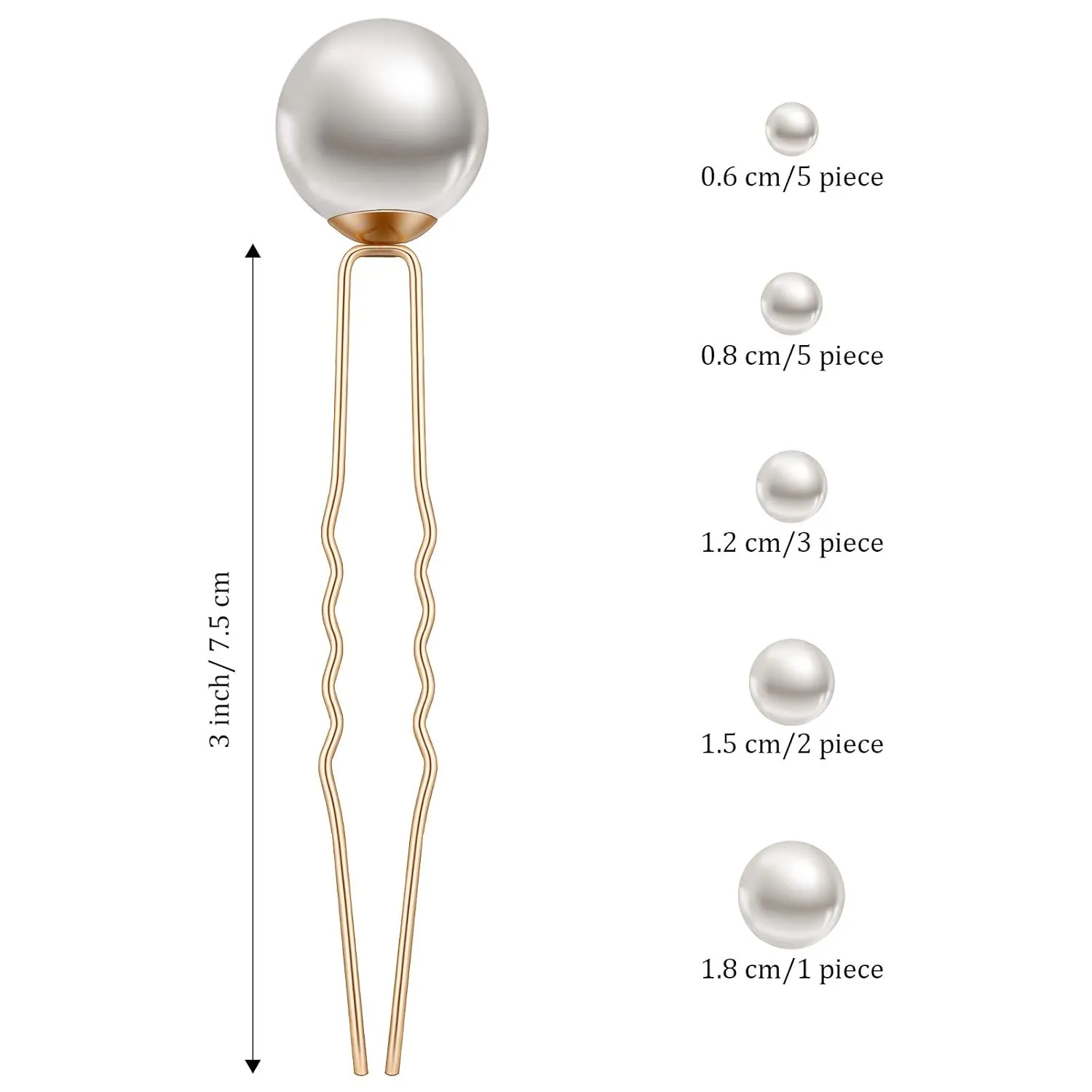 33 Pieces Wedding Pearl Hair Pins Bridal Pearl Rhinestone Hair Accessories U Shape Barrette for Bride Bridesmaid Women(Gold, Silver)