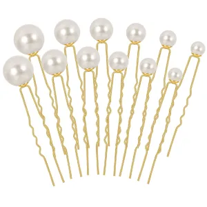 36 Pcs Wedding Pearl Hair Pins Bridal Pearl Rhinestone Wedding Hair Accessories, Pearl Bobby Hair Pins Clips for Brides Bridesmaid Gril Women (Single Pearl Hair Pins)
