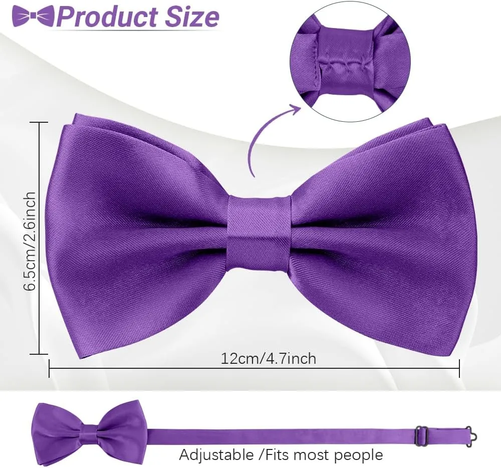 3pcs Bow Tie, Bow Ties for Men, Pre Tied Bow Ties for Men, Adjustable Bowtie for Wedding, Party, Graduation