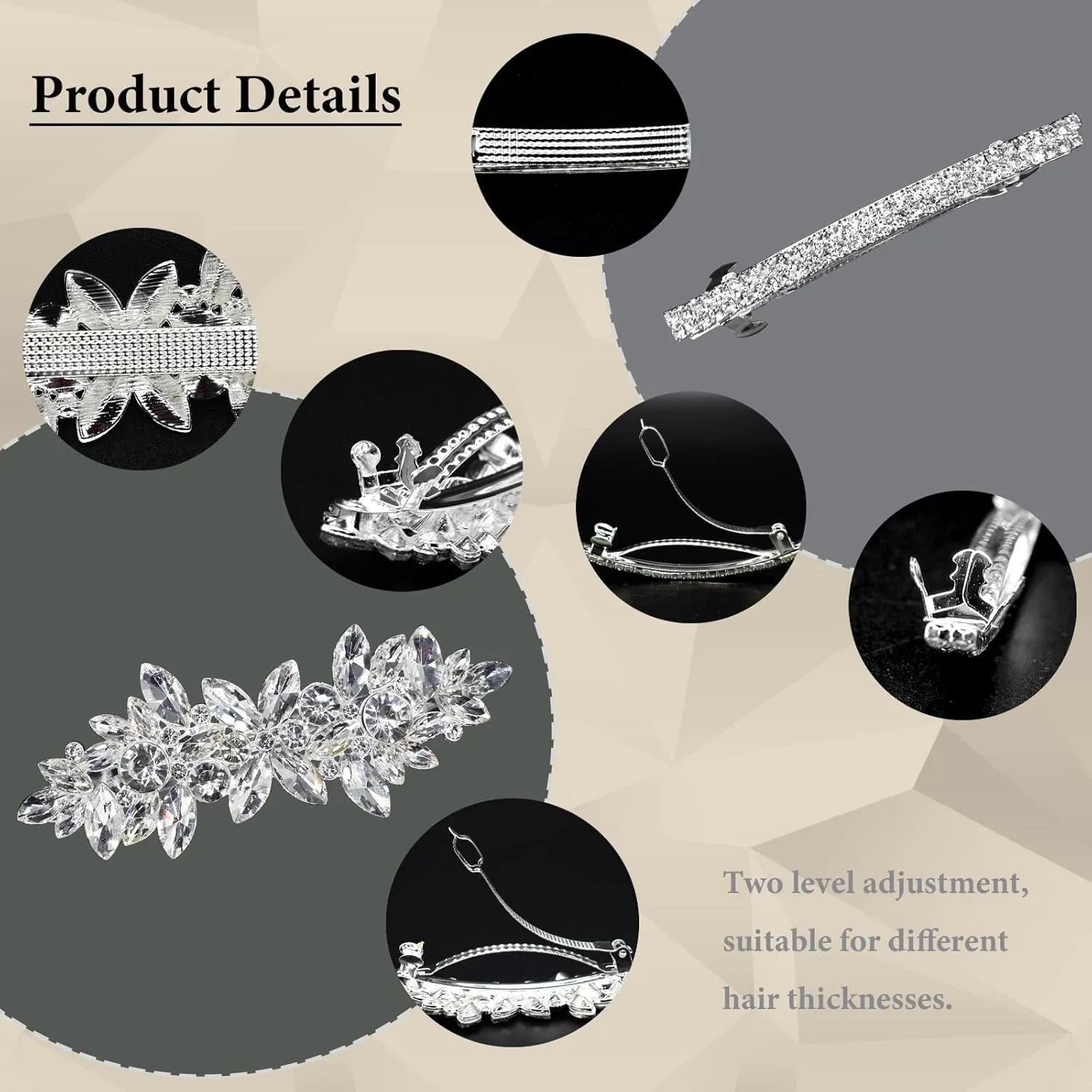 4 Pieces Rhinestone Hair Clips Leaf Wedding Hair Pins Crystal Bobby Pins Silver Bridal Hairpin Barrette for Brides Bridesmaids Flower Girls