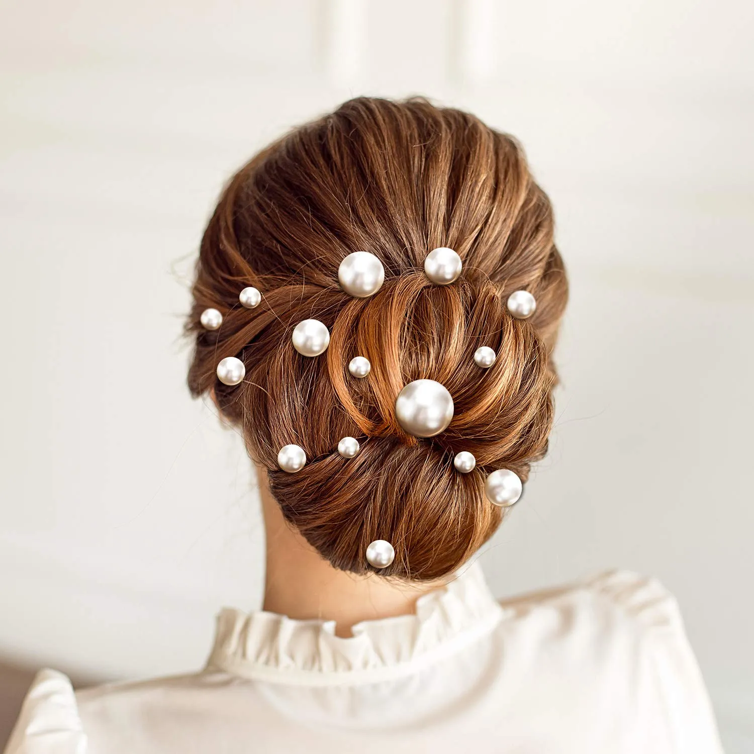 40 Packs Pearl Hair Pins Bridal Wedding White Pearl Hair Accessories Bobby Clips for Brides and Bridesmaids(Mix Size)