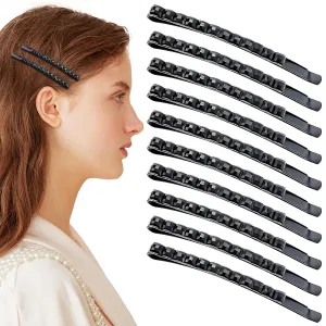 40 Pcs Black Rhinestone Jumbo Bobby Pins, 2.44 Inch Metal Hair Clips Sparkly Crystal Diamond Hair Pins Decorative Shiny Hair Barrettes Hair Accessories for Women Thick Long Updo Hair Style