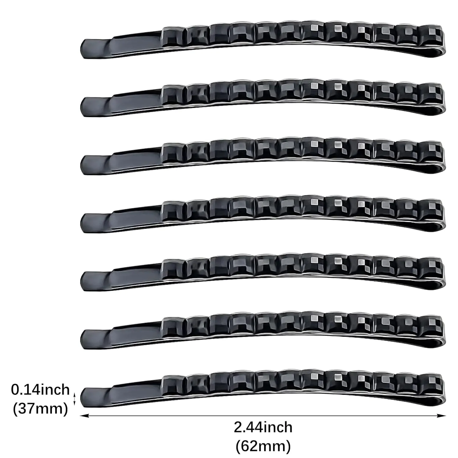 40 Pcs Black Rhinestone Jumbo Bobby Pins, 2.44 Inch Metal Hair Clips Sparkly Crystal Diamond Hair Pins Decorative Shiny Hair Barrettes Hair Accessories for Women Thick Long Updo Hair Style