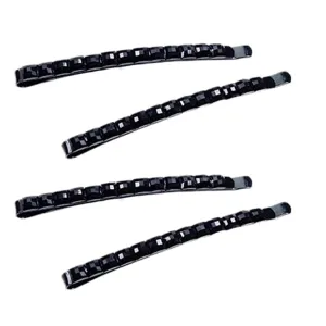 4Pcs Black Rhinestone Barrettes, Shiny Hair Pin, Crystal Diamond Bobby Pin, Hairpin, Sparkly Hair Decoration for Women Clip Bangs Metal Hair Clip Hair Pins Hair Accessories