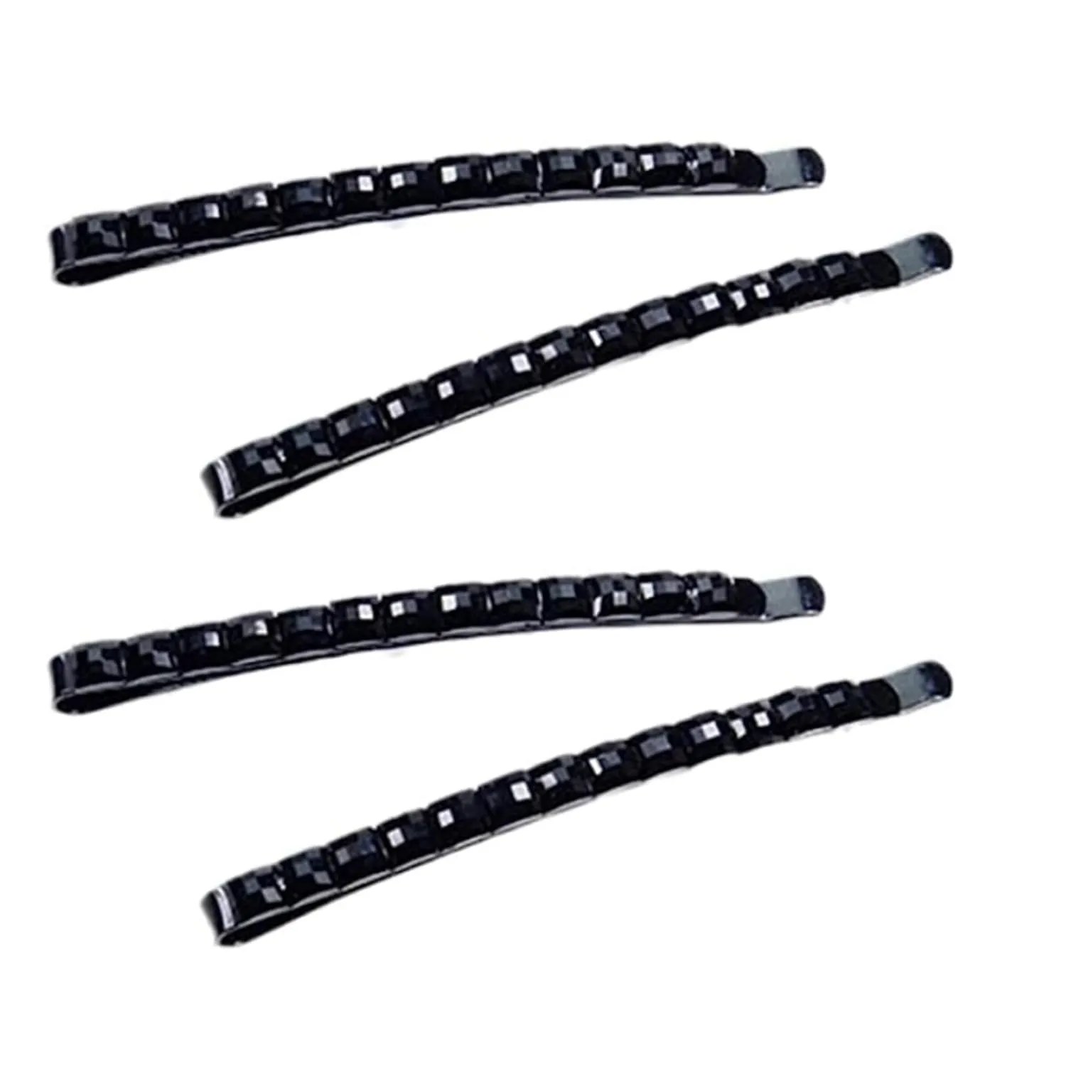 4Pcs Black Rhinestone Barrettes, Shiny Hair Pin, Crystal Diamond Bobby Pin, Hairpin, Sparkly Hair Decoration for Women Clip Bangs Metal Hair Clip Hair Pins Hair Accessories