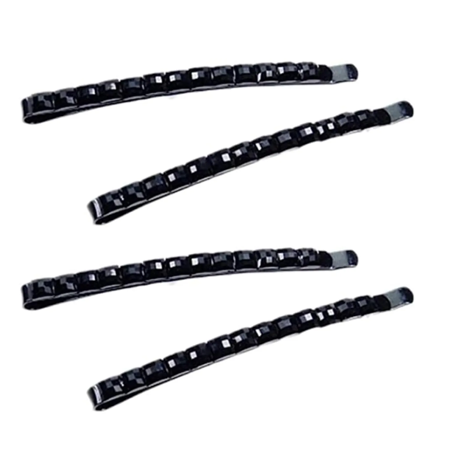 4Pcs Black Rhinestone Barrettes, Shiny Hair Pin, Crystal Diamond Bobby Pin, Hairpin, Sparkly Hair Decoration for Women Clip Bangs Metal Hair Clip Hair Pins