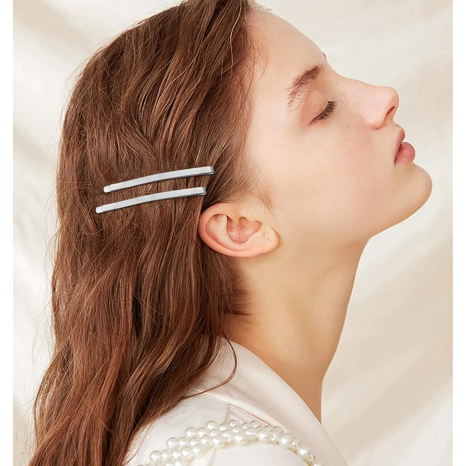 50 Silver Jumbo Bobby Pins, 2.56 Inch Metal Hair Clips Hair Pin Bobby-pins Hairpins Hair Accessories for Women Thick Long Updo Hair Style