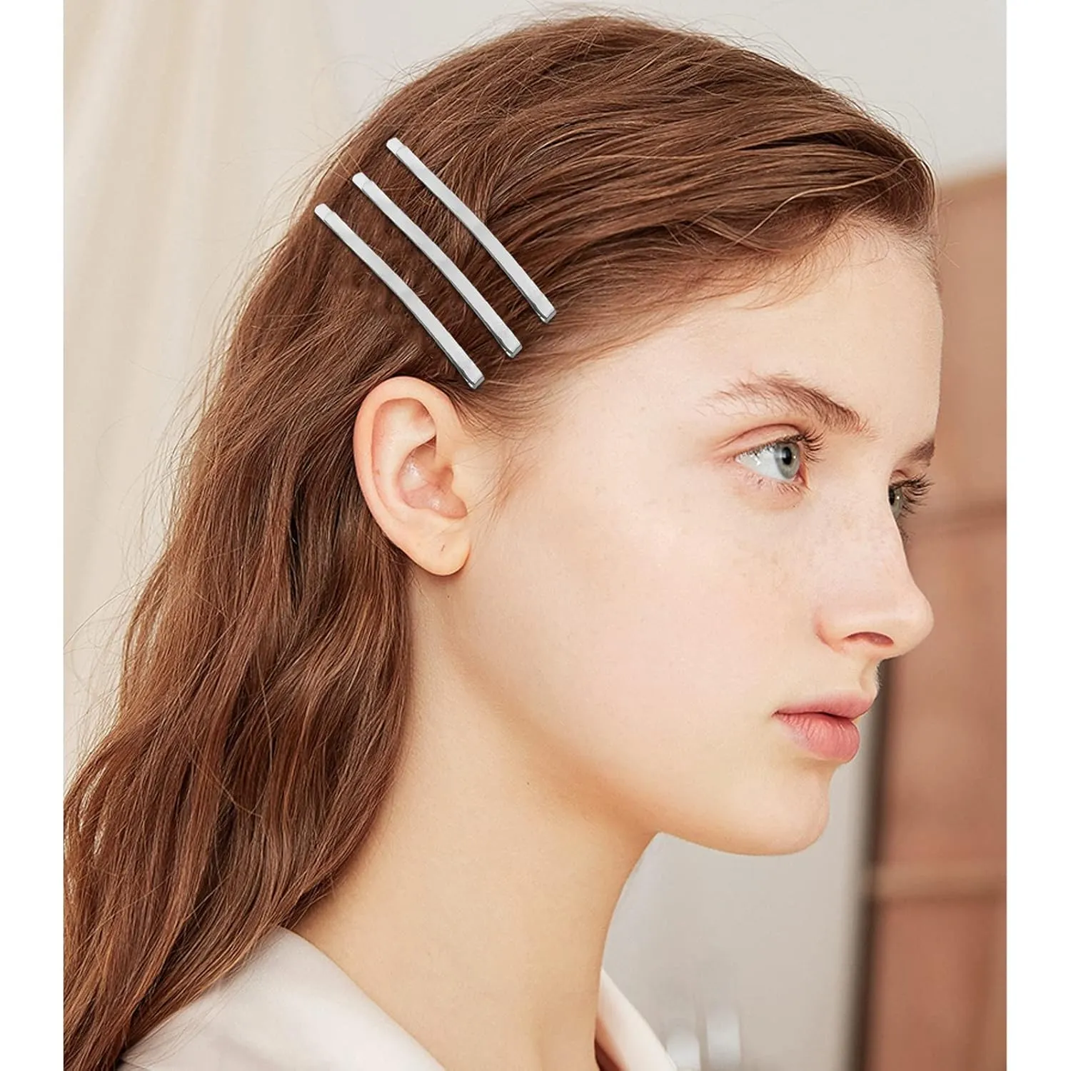 50 Silver Jumbo Bobby Pins, 2.56 Inch Metal Hair Clips Hair Pin Bobby-pins Hairpins Hair Accessories for Women Thick Long Updo Hair Style