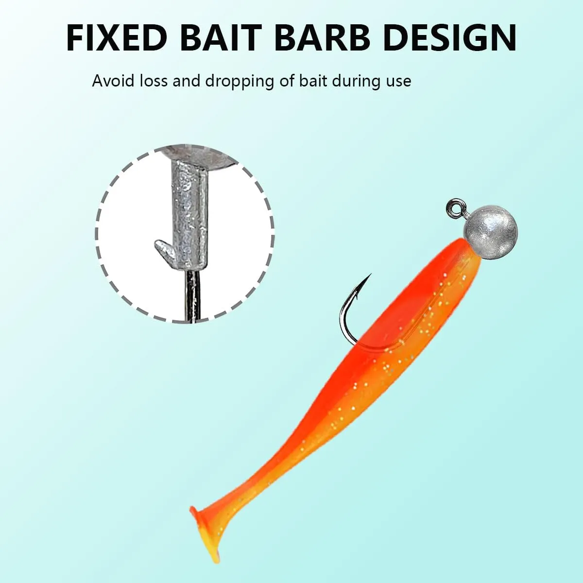 50pcs Round Ball Fishing Jig Heads Set, Fishing Hooks for Saltwater Freshwater Swimbait Bass Trout, 1/8oz 1/6oz 1/4oz
