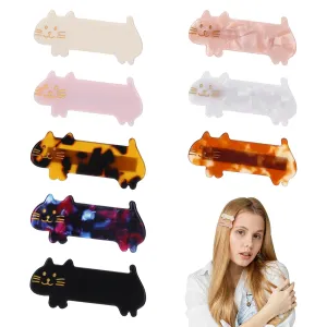 8 Pcs Cat Hair Clips, Duck Billed Hair Clips, Cute Hair Clips, Hairpin, Animal Hair Clips, Flat Hair Clips, Acrylic Hair Clip, Decorative Hair Clips, Alligator Clips, Hair Barrettes for Girls Women