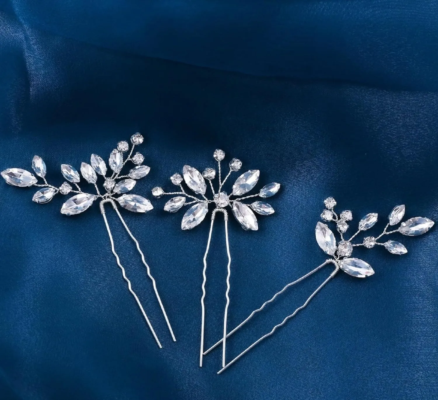9 Pieces Bride Wedding Hair Pins Bridal Hair Accessories Set Jewelry Bridesmaids Silver HairPiece for Women