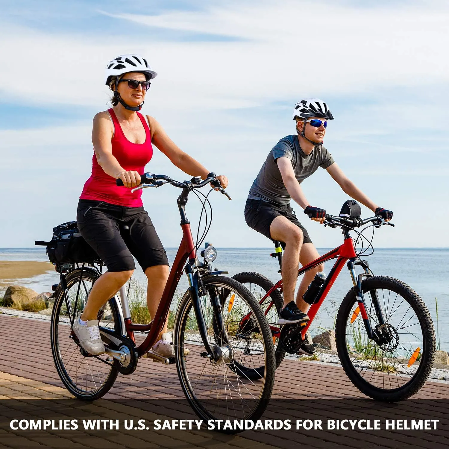 Adult-Men-Women Bike Helmet with Light - Mountain Road Bicycle Helmet with Replacement Pads & Detachable Visor