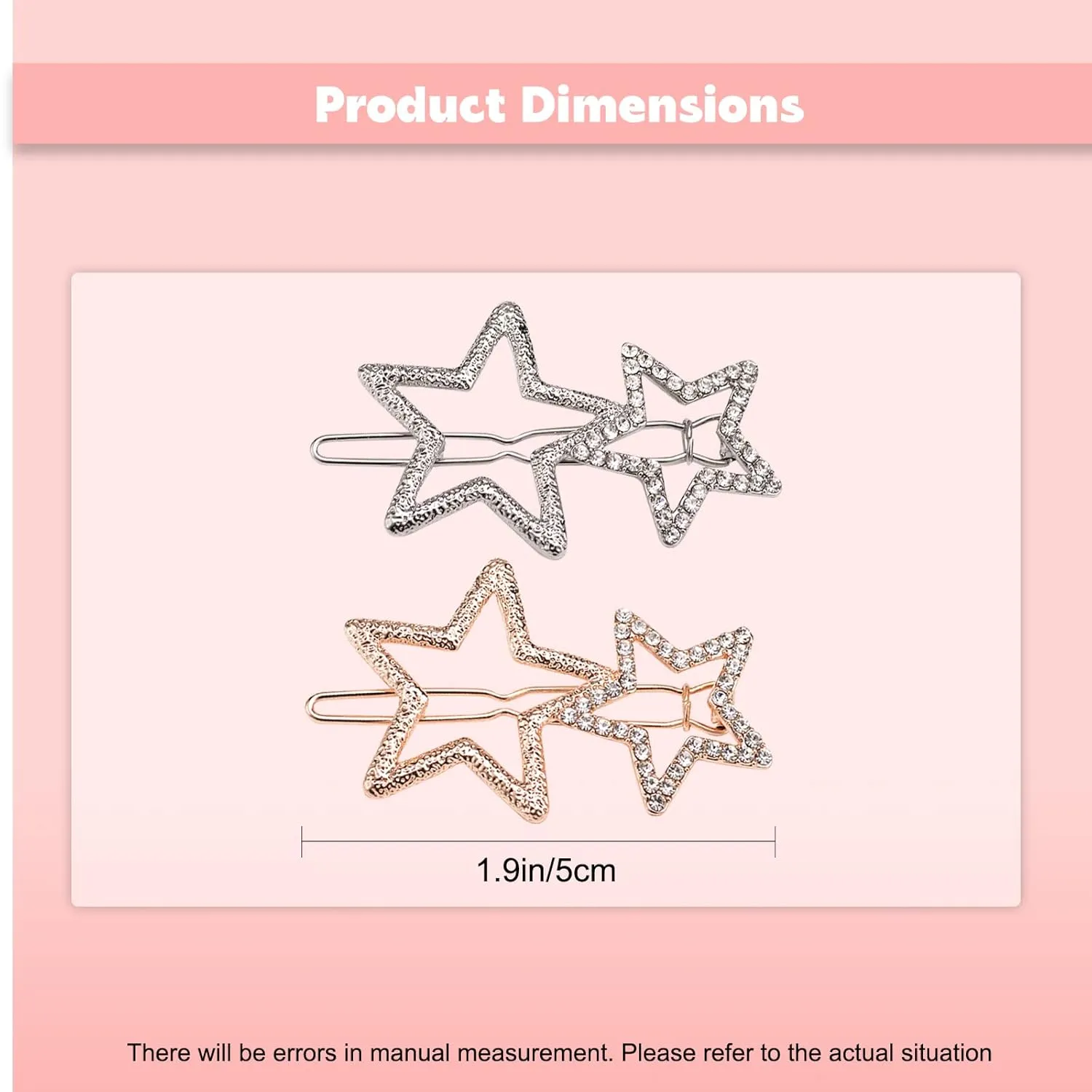 AEGYPIUS Star Hair Clips, 2 Pcs Star Clips Hair Star Hair Clip, Y2k Hair Accessories Star Barrettes Y2k Hair Clips, Star Hairclips Silver Star Hair Clips Star Hair Pins Star Hair Clips for Women