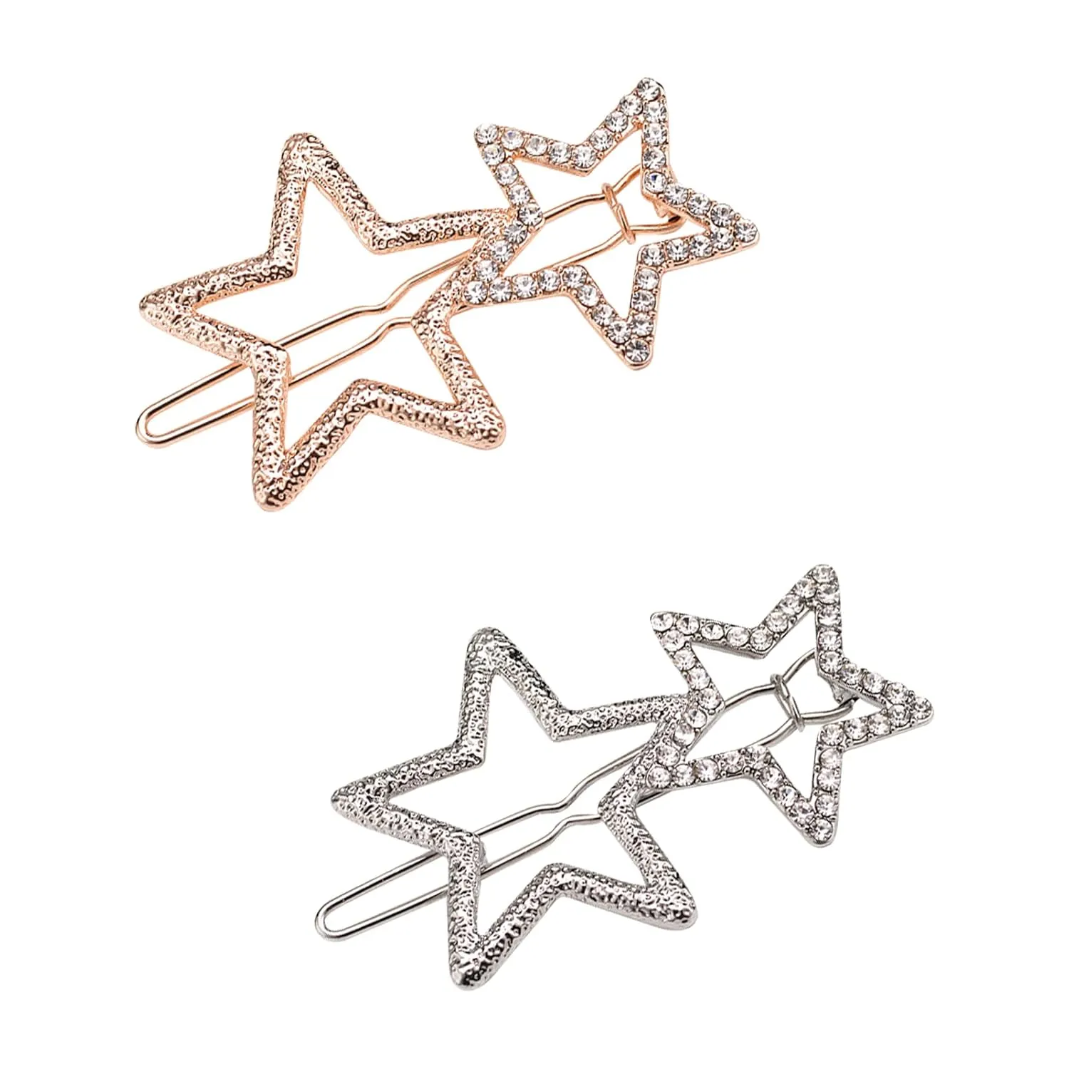 AEGYPIUS Star Hair Clips, 2 Pcs Star Clips Hair Star Hair Clip, Y2k Hair Accessories Star Barrettes Y2k Hair Clips, Star Hairclips Silver Star Hair Clips Star Hair Pins Star Hair Clips for Women