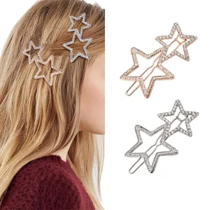 AEGYPIUS Star Hair Clips, 2 Pcs Star Clips Hair Star Hair Clip, Y2k Hair Accessories Star Barrettes Y2k Hair Clips, Star Hairclips Silver Star Hair Clips Star Hair Pins Star Hair Clips for Women