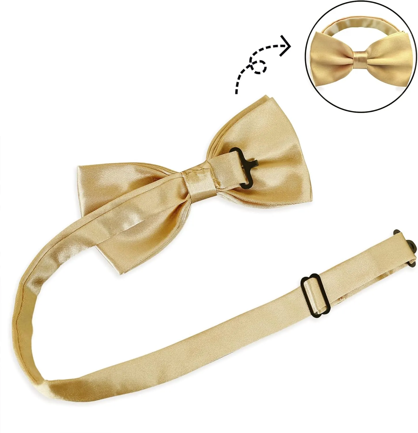 Alizeal Mens Adjustable Pre-tied Solid Bow Tie