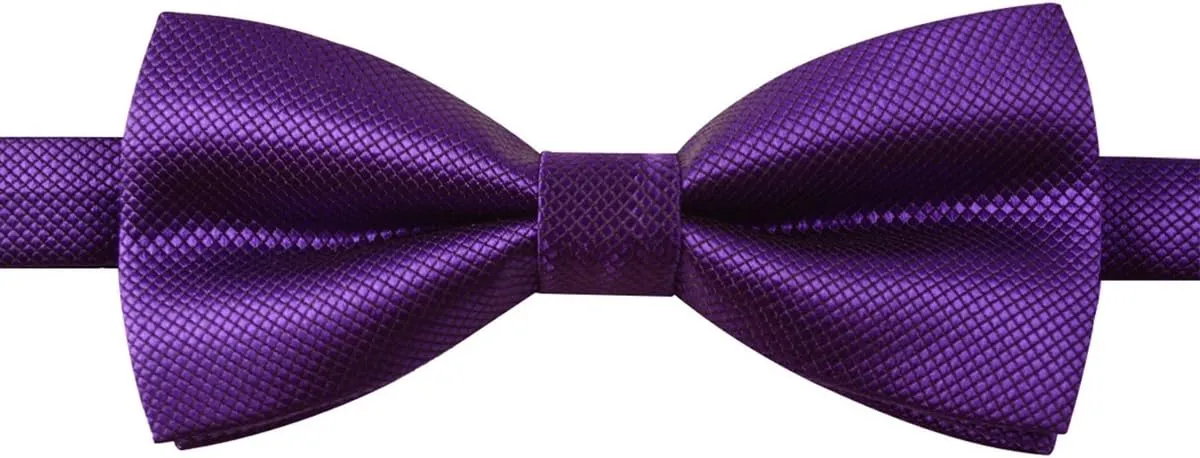 Alizeal Mens Solid Color Mini Squares Formal Banded Pre-tied Bow Ties, Pocket Square, Cufflinks Set Wedding Party Business