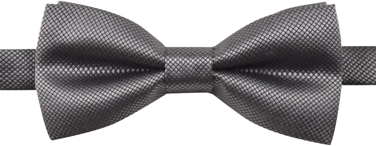 Alizeal Mens Solid Color Mini Squares Formal Banded Pre-tied Bow Ties, Pocket Square, Cufflinks Set Wedding Party Business
