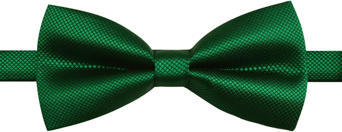 Alizeal Mens Solid Color Mini Squares Formal Banded Pre-tied Bow Ties, Pocket Square, Cufflinks Set Wedding Party Business