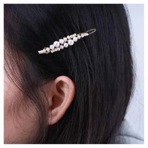 Andelaisi Vintage Pearl Hair Clip Barrette Wedding Pearl Hairclips Barrettes Gold Pearl Hairpins Clips Barrette Pearl Head Clips Decorative Headwear Bride Hair Accessories for Women Headdress