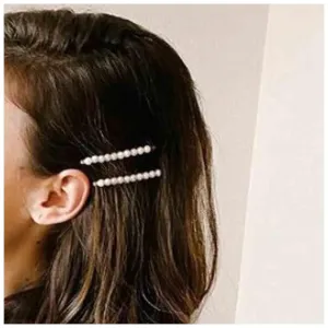 Andelaisi Vintage Pearl Wedding Hairpins and Hair Barrettes - Gold Hair Accessories with French Pearl Decorative Bobby Pins for Brides, Women and Girls (2Pcs)