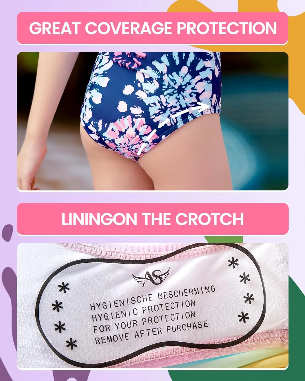 Angel season Girls One Piece Swimsuits Teens Bathing Suit Straps Kids Cute Swimwear with UPF 50  Daisy Halter Size 7-14