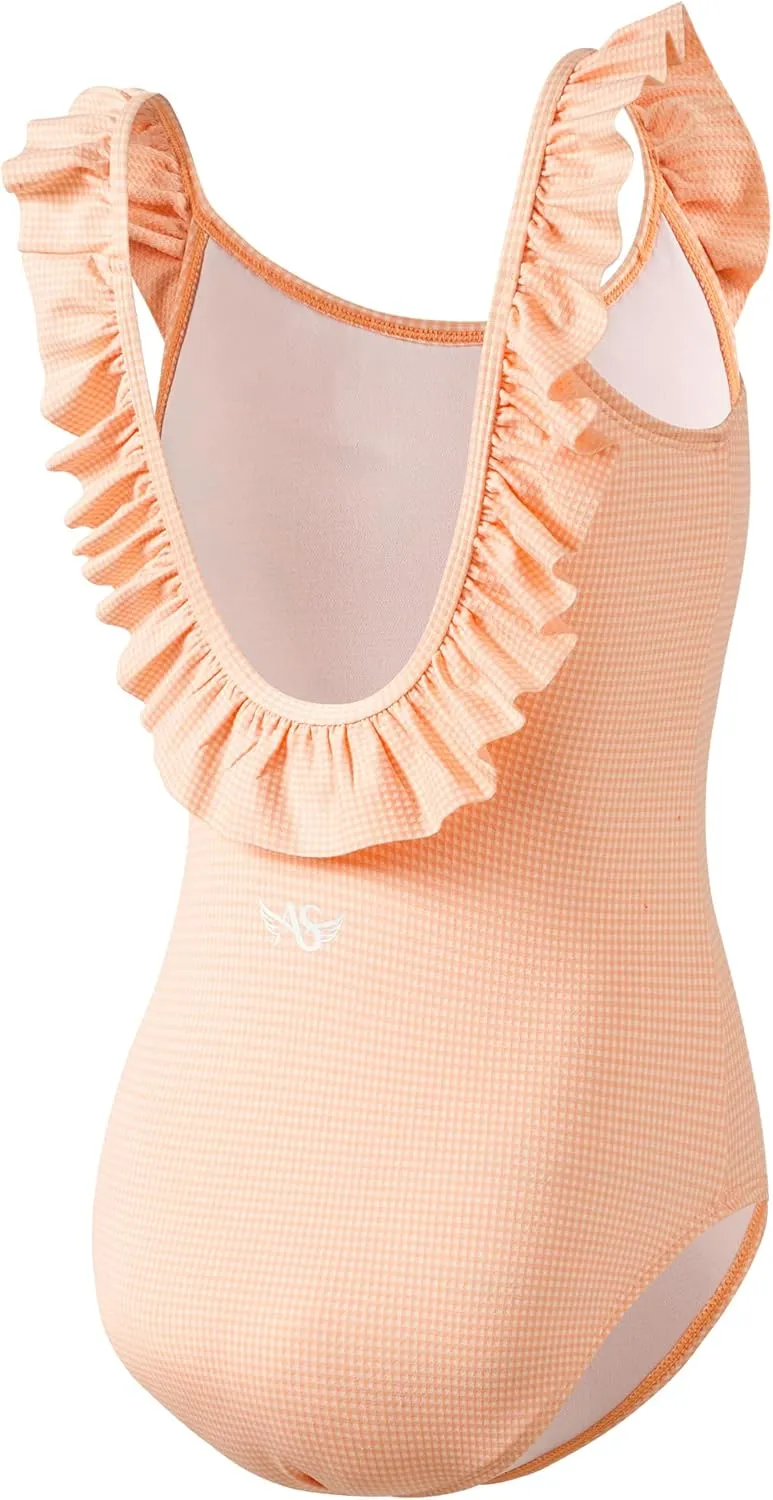 Angel season Girls One Piece Swimsuits Teens Bathing Suit Straps Kids Cute Swimwear with UPF 50  Daisy Halter Size 7-14