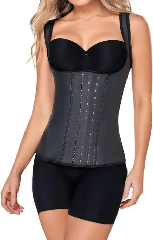 Ann Chery Corset Waist Trainer for Womens Weight Loss - Colombian Waist Cincher With Straps - 3 Hook Vest Body Shaper