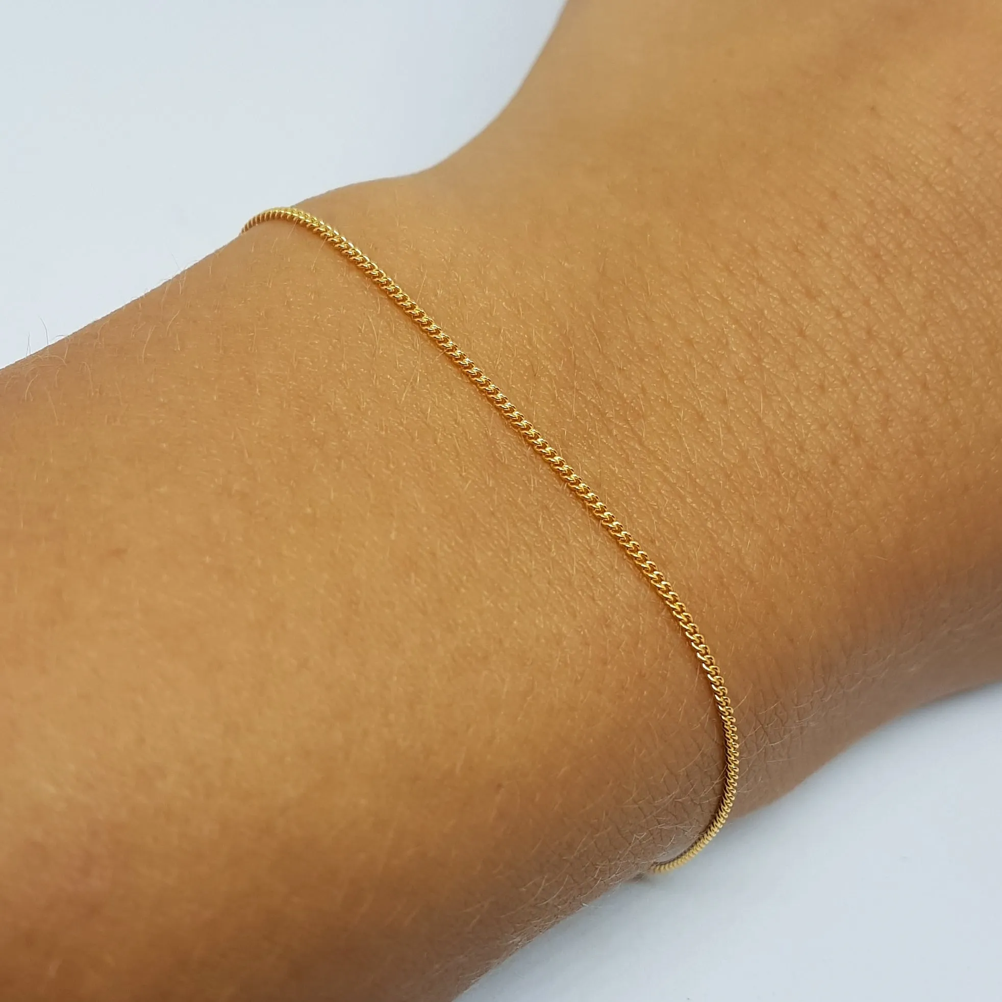 Armbånd, Panser Facet Kæde, forgyldt sterlingsølv, 1,05 mm