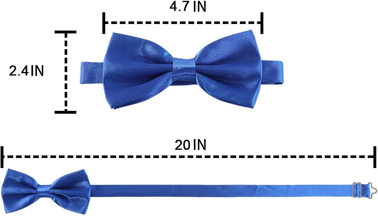 AWAYTR Men's Pre Tied Bow Ties for Wedding Party Fancy Plain Adjustable Bowties Necktie