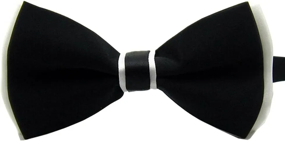 AWAYTR Men's Pre Tied Bow Ties for Wedding Party Fancy Plain Adjustable Bowties Necktie