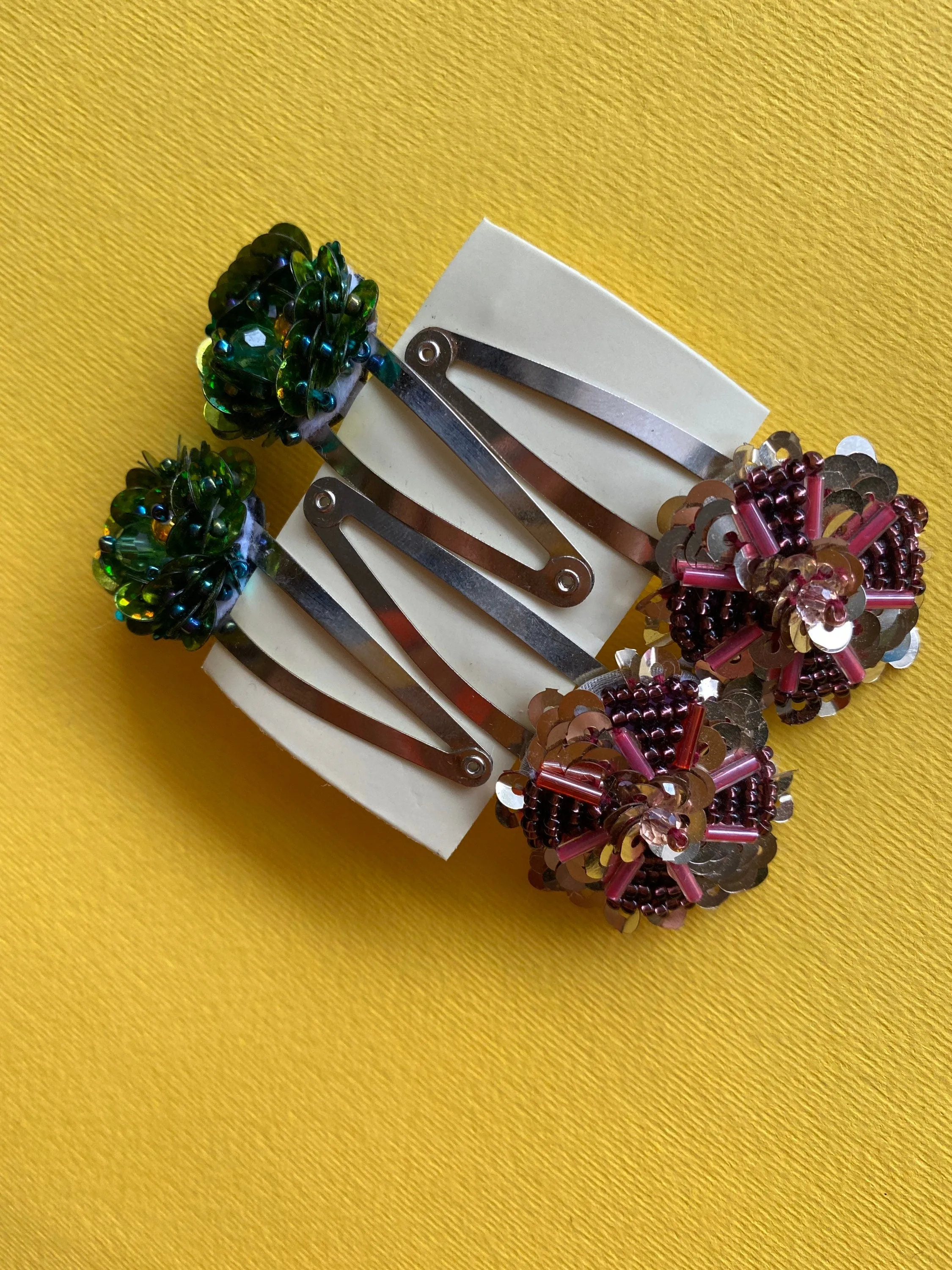 Beaded Hair Clips Set for Girls