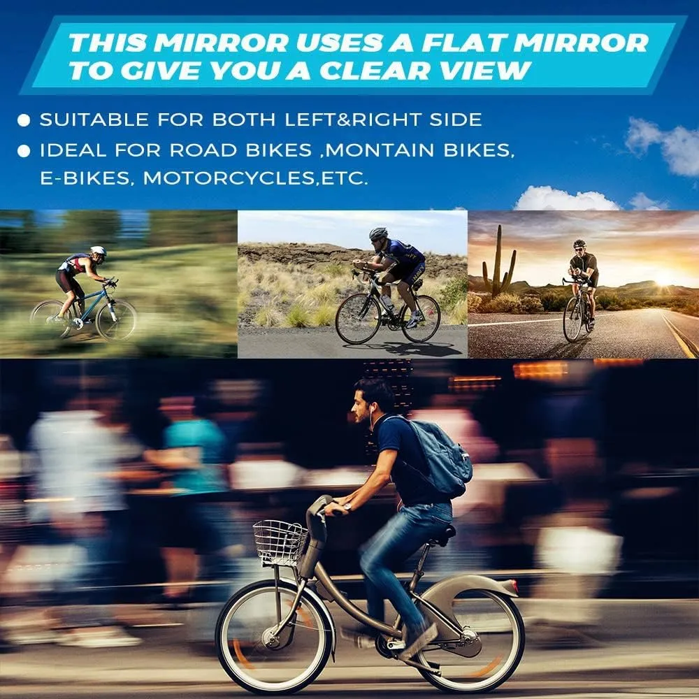 Bike Mirrors Handlebar Rearview Mirror, Adjustable Handlebar End Mount Bicycle Side Mirror, Safe Cycling Mirrors for Road Bike, Rotatable Bar End Bike Mirror