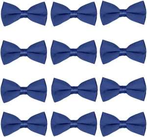 Boys Wedding Bow Tie 12 Pack Children Bowties Kids Tuxedo Solid Ties