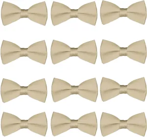 Boys Wedding Bow Tie 12 Pack Children Bowties Kids Tuxedo Solid Ties