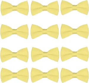 Boys Wedding Bow Tie 12 Pack Children Bowties Kids Tuxedo Solid Ties