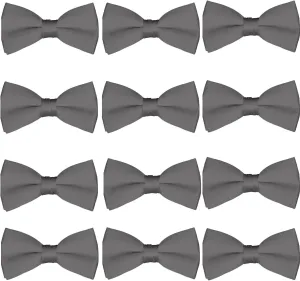Boys Wedding Bow Tie 12 Pack Children Bowties Kids Tuxedo Solid Ties