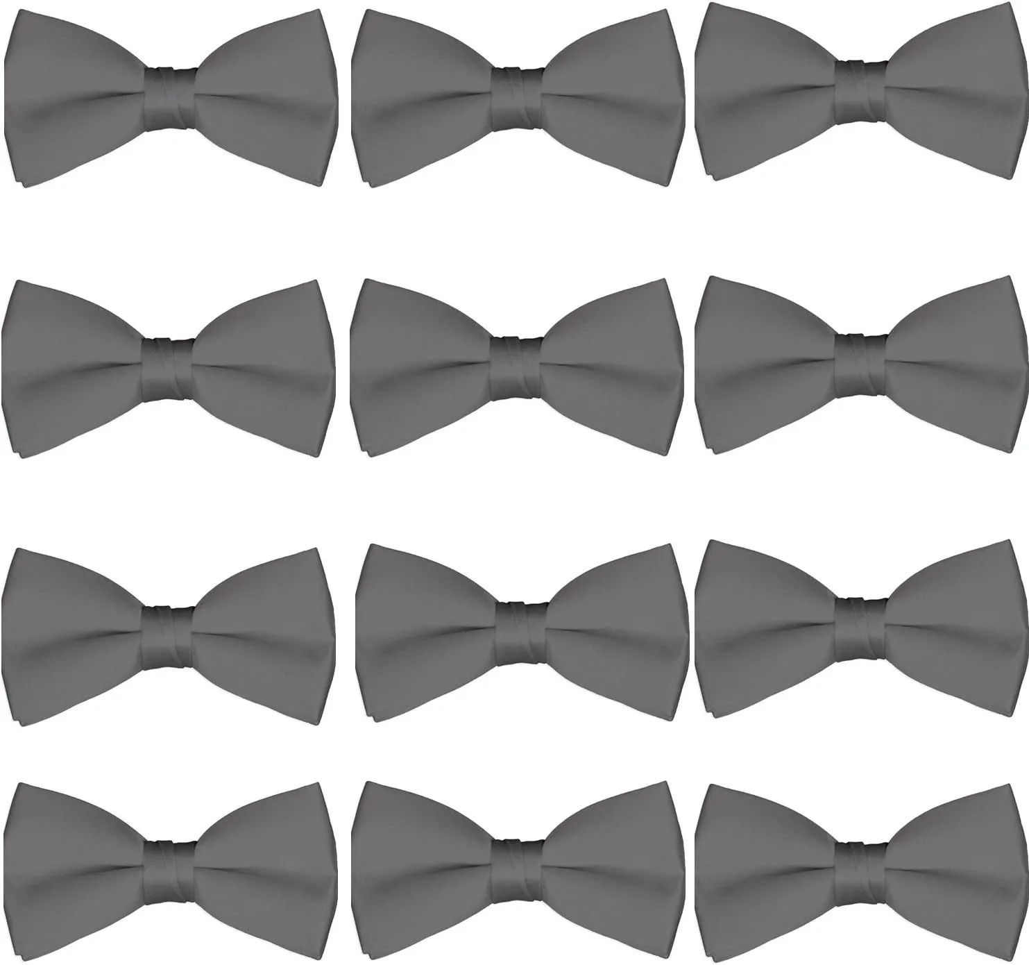Boys Wedding Bow Tie 12 Pack Children Bowties Kids Tuxedo Solid Ties