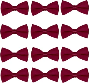 Boys Wedding Bow Tie 12 Pack Children Bowties Kids Tuxedo Solid Ties