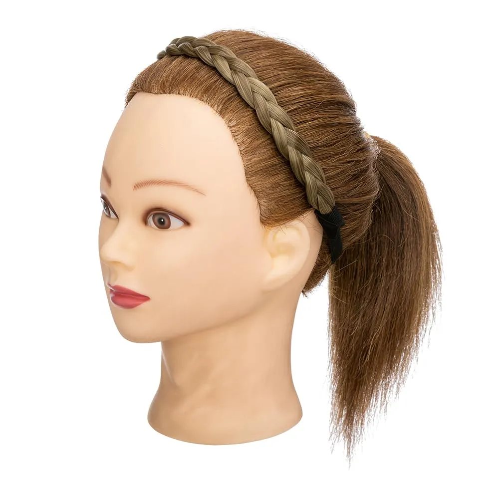 Braided Headband Wide Elastic Stretch Synthetic Hairpiece For Girls And Women (Small-three strands, 9/24)