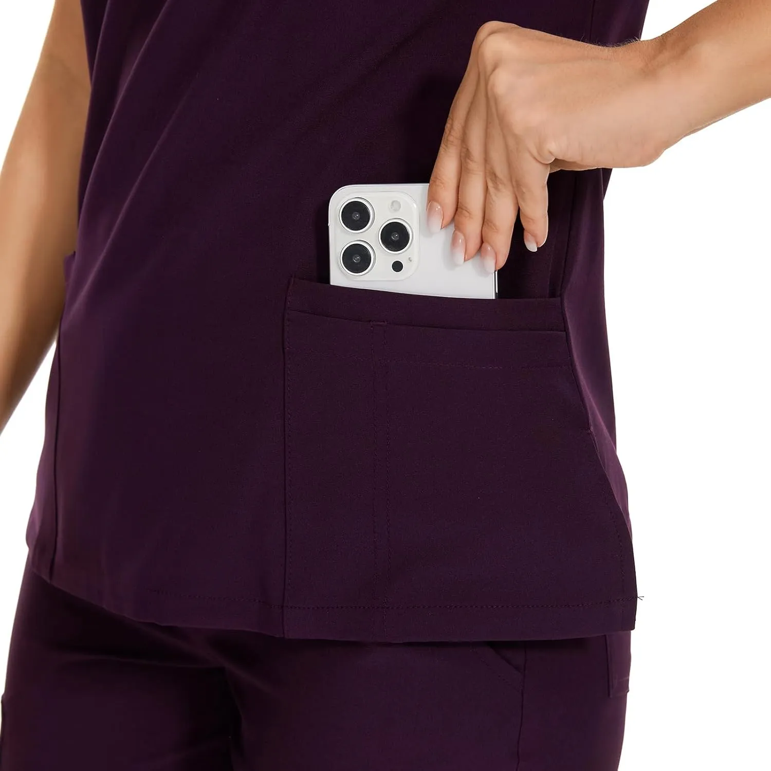 COZYFIT Scrub Tops for Woman - Soft Stretch, V-Neck Top Scrubs with 3 Pockets, Easy Care for Women