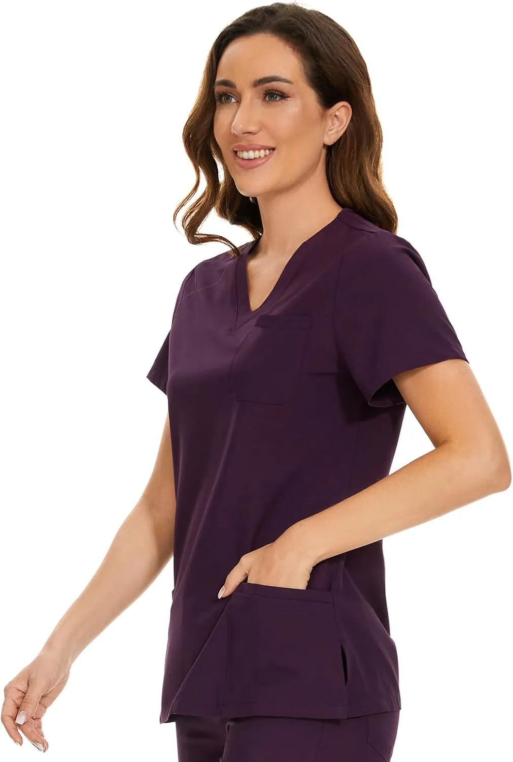COZYFIT Scrub Tops for Woman - Soft Stretch, V-Neck Top Scrubs with 3 Pockets, Easy Care for Women