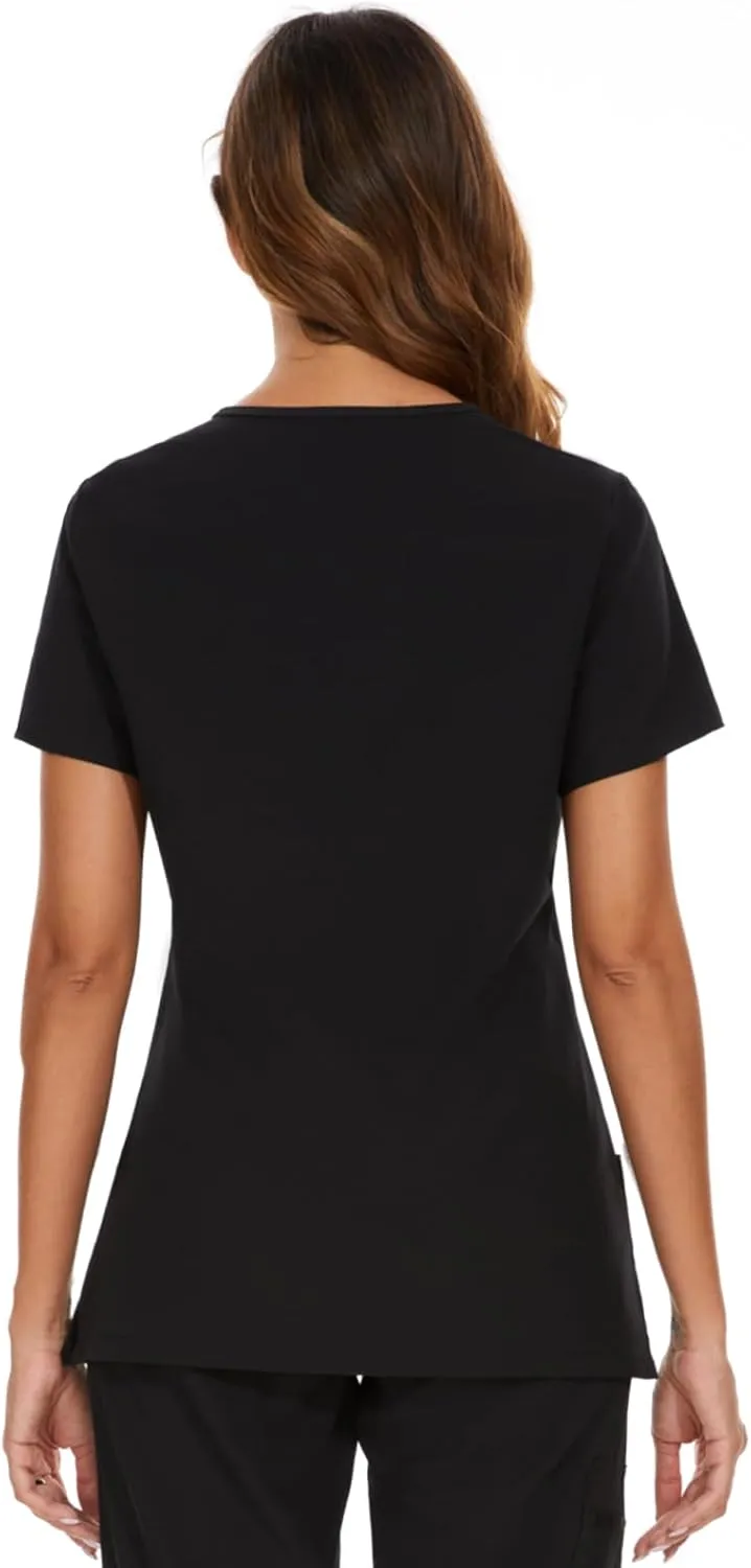 COZYFIT Scrub Tops for Woman - Soft Stretch, V-Neck Top Scrubs with 3 Pockets, Easy Care for Women
