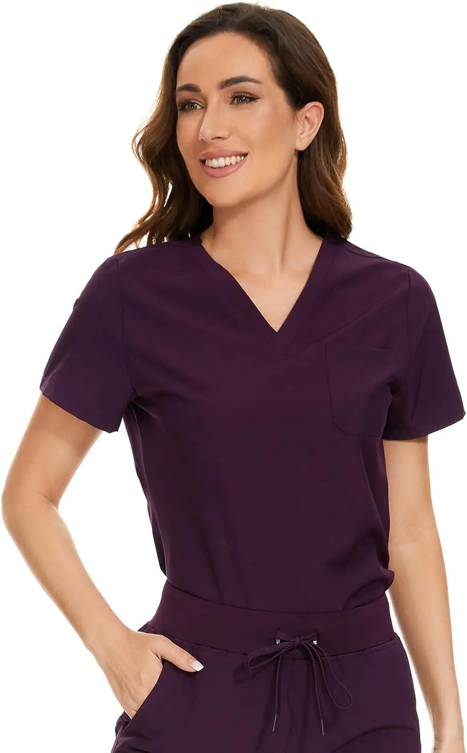 COZYFIT Scrub Tops for Woman - Soft Stretch, V-Neck Top Scrubs with 3 Pockets, Easy Care for Women