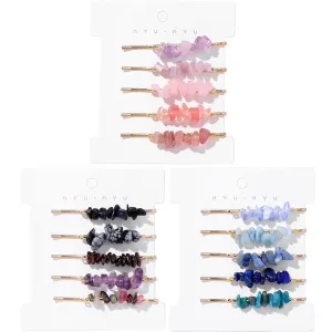 Crystal Hair Pins Gemstone Jeweled Bobby Pin Decorative Hair Accessories for Women Colorful Hairpins Set of 15